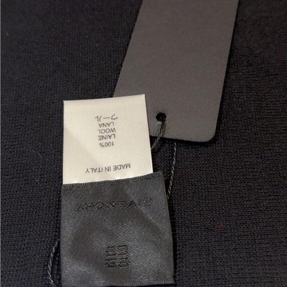 SOLD Givenchy gorgeous Intarsia Logo two color  way 100% Wool Scarf - Picture 6 of 8